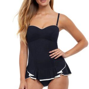 Profile by Gottex Belle Curve Bandeau Strapless Shirred Swimdress